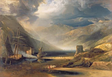 Ein abziehender Sturm an der Küste von Merionethshire, 1818